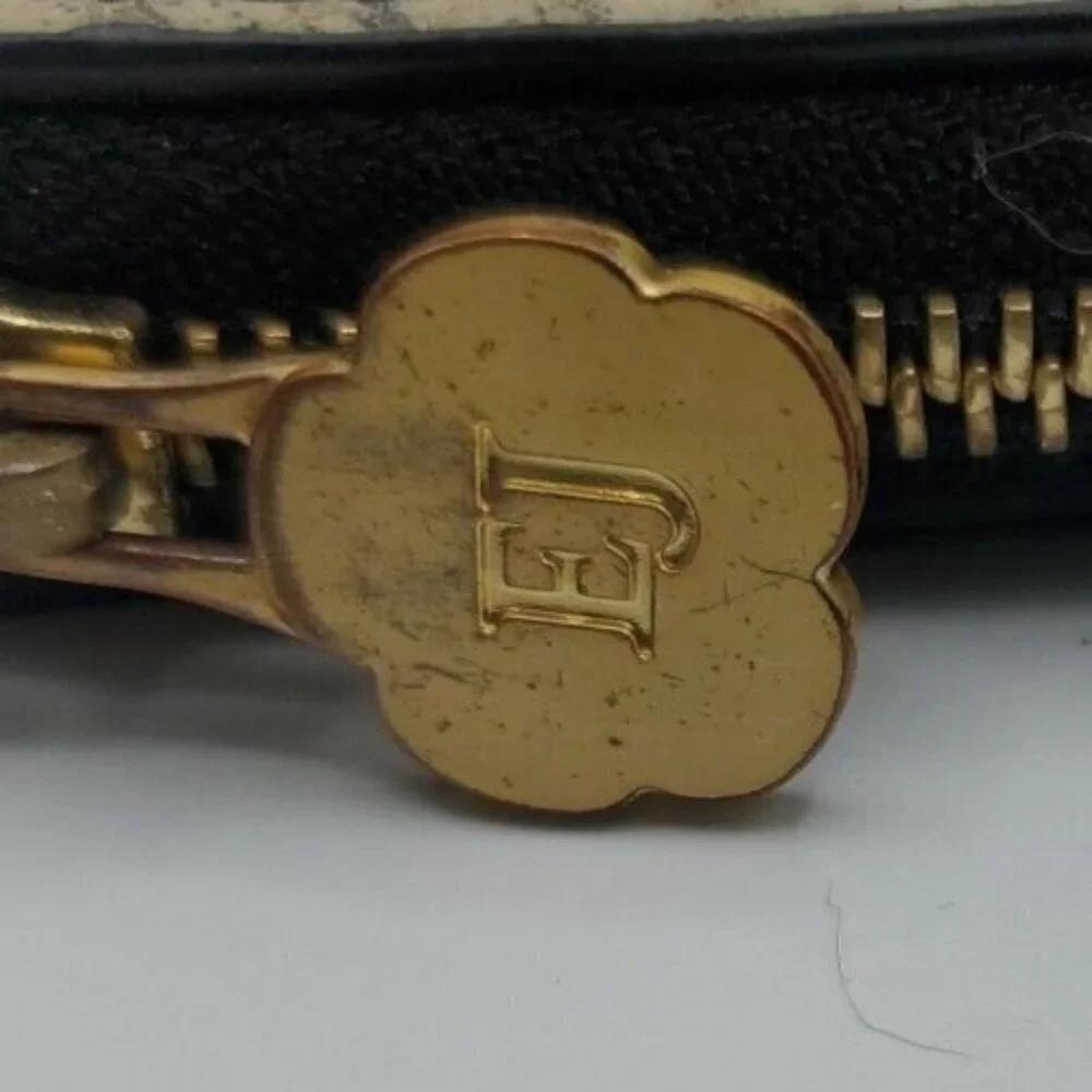 ERIC JAVITS Reptile Patchwork Leather Black Tan Zip Around Wallet